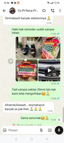 Testimonial Papan Bunga tenjolaya